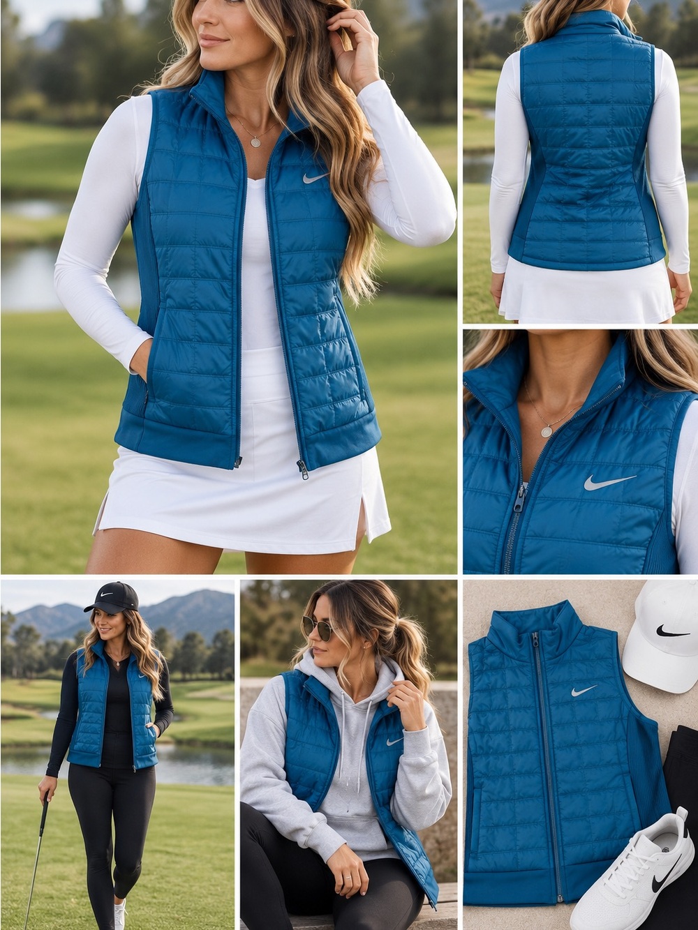 Nike Women’s Blue Quilted Packable Vest